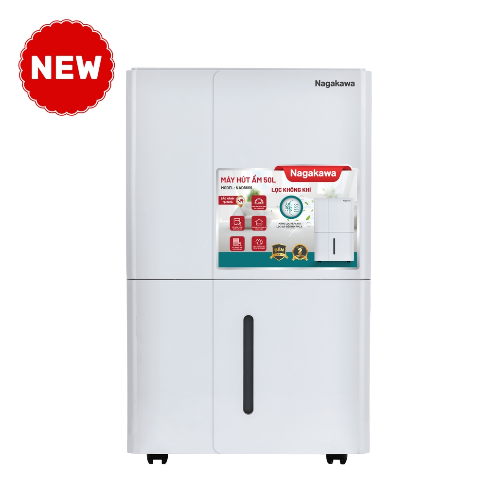 Máy hút ẩm, lọc không khí Nagakawa NAD8667 (100 m2, 50L/ngày)